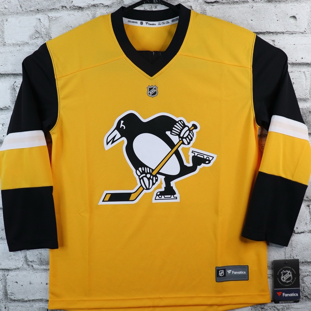 Fanatics Pittsburgh Penguins NHL Yellow Youth L/XL Home Hockey Jersey